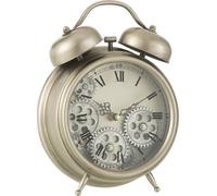 Manahee Design | Horloge réveil chiffres romains engrenages métal argent Small | Argent | 26x21x7,5 cm