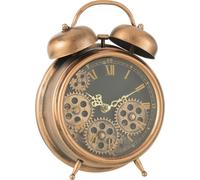 Manahee Design | Horloge Réveil Chiffres Romains Tandwiels Métal Bronze Small 21x26x7,5 cm | 0,76 kg
