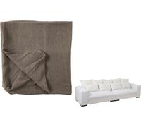 Manahee Design | Housse Pour Canapé + 9 Coussins Monaco Lin Lin XL Desert Taupe | Marron | 105x330x70 cm