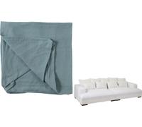 Manahee Design | Housse Pour Canapé + 9 Coussins Textile Bleu Jeans Monaco XXL | 330 x 145 x 70 cm