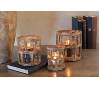 Manahee Design | Lanterne Antique grande en polyrésine/verre multicolore | 16,5 cm x 15,5 cm x 15,5 cm