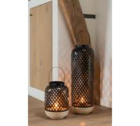 Manahee Design | Lanterne Bambou Noir | Raphia | 60 cm x 20 cm x 20 cm