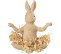 Manahee Design | Lapin assis Yoga pierre/résine multicolore | 21 cm x 18 cm x 18 cm