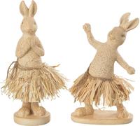 Manahee Design | Lapin Yoga Debout en Pierre Multi | Hauteur 20 cm | 12,5 x 12,5 cm (jeu de 2)
