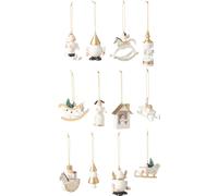 Manahee Design | Lot de 12 cintres en bois blanc/doré | 4,5 x 30,5 x 29 cm