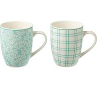 Manahee Design | Lot de 2 mugs en céramique bleu | 350 ml | 10,4 x 8,2 x 5,4 cm