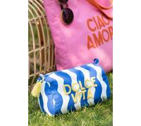Manahee Design | Lot de 2 Trousse de Toilette Ciao Amore en Coton/Lin/Polyester Rose/Orange | 22 cm x 12 cm