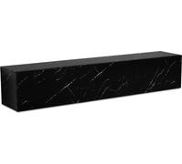 Manahee Design | Lowboard Suspendu Aspect Marbre Noir | 160x30x30 cm | MDF avec Revêtement Mélaminé