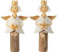 Manahee Design | Métal/Bois multicolore | 32 cm H x 17 cm L x 9 cm P | Lot de 2
