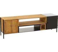 Manahee Design | Meuble TV Tina Métal/Forge Noir/Naturel | 50 cm x 160 cm x 40 cm