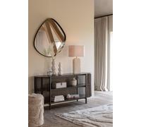 Manahee Design | Miroir mural Abstract en MDF brun foncé | Bois | 4,8 x 88 x 79 cm