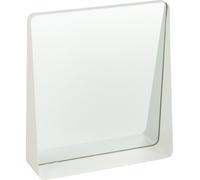 Manahee Design | Miroir mural carré métal/verre blanc | 41 cm x 38 cm x 9 cm