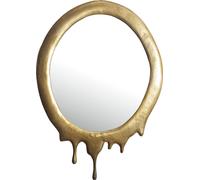 Manahee Design | Miroir mural ovale 50x71 cm | Cadre doré en aluminium | Design moderne avec effet métal fondu