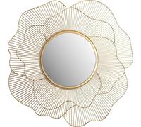 Manahee Design | Miroir mural rond 77 cm métal doré | cadre forme fleur rose | 77x77x2,5 cm