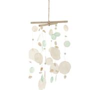 Manahee Design | Mobile Placuna Placenta Coquillage Bleu/Blanc | Composition Pierre | Couleur Bleu | Dimensions 1.5x36x24 cm