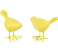 Manahee Design | Oiseaux en polyrésine jaune | Plastique | 7,8 x 10 x 5,8 cm