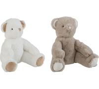 Manahee Design | Ours en peluche gris/blanc Small lot de 2 | H 26 cm x L 27 cm x l 23 cm