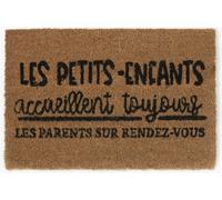 Manahee Design | Paillasson petits-enfants en fibre de coco naturelle et caoutchouc | Naturel Noir | 60x40x2 cm