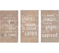 Manahee Design | Panneaux Bois Naturel | Assortiment de 3 | 52 cm x 30 cm x 3 cm