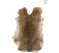 Manahee Design | Peau de lapin grise-brune en fourrure | 45 cm x 34 cm x 1 cm