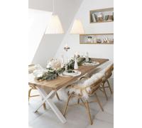 Manahee Design | Pieds de Table Croisés en Laiton | Blanc | 72,5 cm x 86 cm x 12 cm