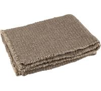 Manahee Design | Plaid frangé coton/polyester marron | 180 x 130 cm | 1 cm épaisseur