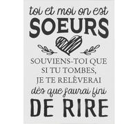 Manahee Design | Plaque décorative texte français en métal blanc/noir | 0,02 cm x 61 cm x 45 cm