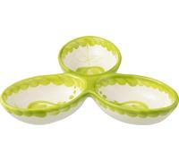 Manahee Design | Plat à apéritif Granada céramique blanche/verte | Multi | 24x24x4 cm