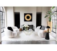 Manahee Design | Plat Rond Bas Marbre Blanc | 7 cm x 29 cm x 29 cm