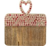 Manahee Design | Plateau Cœur Mosaïque Bois de Manguier Rose | 20 x 19 x 2 cm