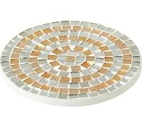 Manahee Design | Plateau Mosaïque Verre Argent/Or Multicolore | 13 cm x 13 cm x 0,7 cm
