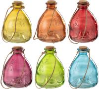 Manahee Design | Plateau verre multi-couleur | 17 cm x 13 cm x 13 cm | Lot de 6