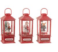 Manahee Design | Polyresine Multicolore 19 cm x 8,5 cm x 8,5 cm | Assortiment de 3 Globes de Neige Fleur Lanterne LED Noël