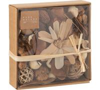 Manahee Design | Pot-pourri fleurs/noix en rotin marron | 18x18x6 cm