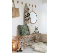 Manahee Design | Pouf rond en polyester Teddy blanc | Dimensions 65x65x40 cm | Poids 8,1 kg