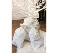 Manahee Design | Sac de Noël Velours Blanc Anglais | Hauteur 80 cm | 50 x 1 cm
