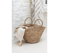 Manahee Design | Sac de plage jute naturel avec poignées courtes | Riet | 38 x 44 x 41 cm