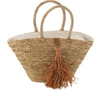 Manahee Design | Sac de plage Paille de mer / Raphia naturel / Marron | Rotin | 30 x 16 x 56 cm