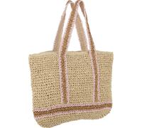 Manahee Design | Sac en papier naturel avec poignées rose | Marron/Rose | 62 x 52 x 2 cm