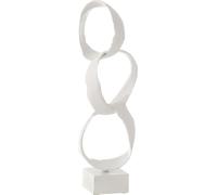 Manahee Design | Sculpture Anneaux sur Socle en Aluminium Blanc Small | 51 x 16 x 16 cm