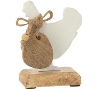 Manahee Design | Sculpture coq et œuf aluminium blanc 11,5x9x5 cm | Décoration intérieure