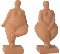 Manahee Design | Sculpture moderne Vénus en ciment marron | 27,5 x 15,5 x 12 cm | Lot de 2