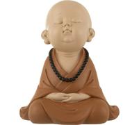 Manahee Design | Sculpture moine zen Polyresine | Marron | 23 x 20 x 15 cm