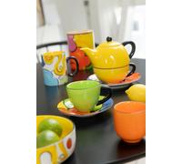 Manahee Design | Service 3 Tasses à Thé Porcelaine Pop Art Multicolore | 14,5x14,5x8 cm | 210 ml