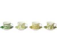 Manahee Design | Set 4 Tasses en Céramique Verte Small | 11,2 x 11,2 x 6 cm | 90 ml