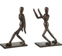 Manahee Design | Set de 2 Bookends Résine Marron | 28,5 cm x 18 cm x 11,5 cm