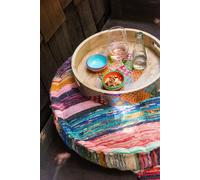 Manahee Design | Set de 2 plateaux en bois de manguier multicolores | 40 x 40 x 6 cm