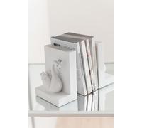 Manahee Design | Set de 2 serre-livres en polyblanc et argenté | Polyresine blanc | 14 x 7 x 11 cm