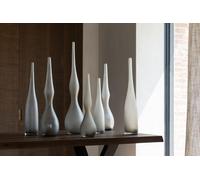 Manahee Design | Set de 2 Vases Yara Flûte en Verre Greige | Gris | 53 x 19 x 9,5 cm