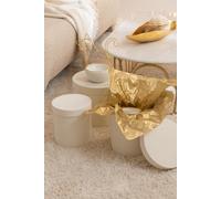 Manahee Design | Set de 3 boîtes rondes en papier velours blanc | 27x27x23 cm